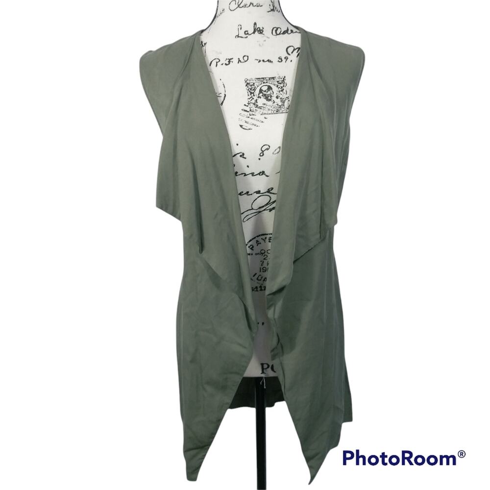 Artisan NY Tencel Waterfall Open Front Sleeveless Cardigan M